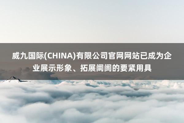 威九国际(CHINA)有限公司官网网站已成为企业展示形象、拓展阛阓的要紧用具